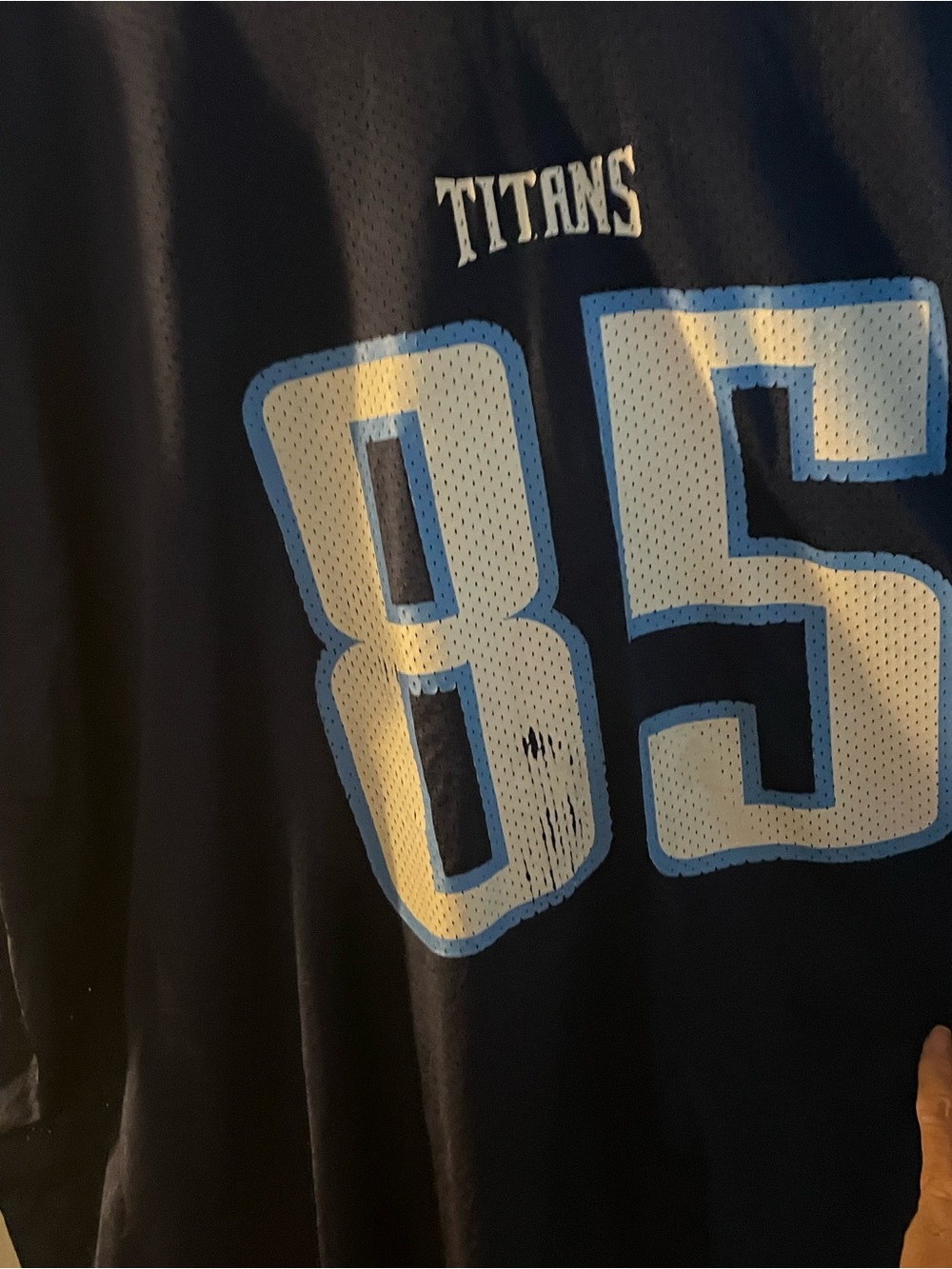 Puma Titans #85 Navy Blue and Light Blue Jersey
